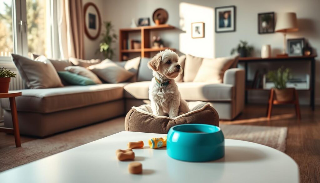 rolige rutiner hund alene hjemme