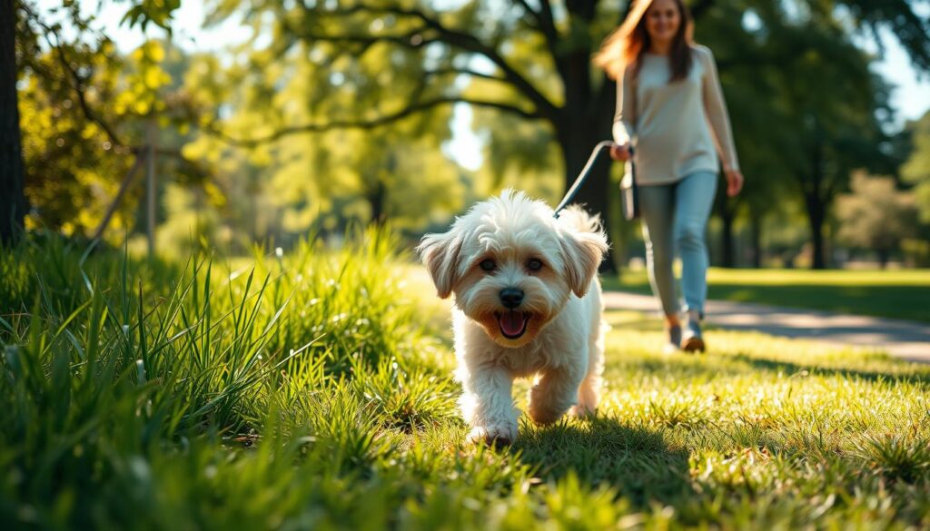 skånsom motion hund gåture